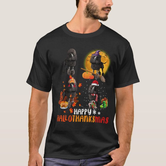 T-shirt Amusant caniche, joyeux cadeau de Noël HalloMerciM (Devant)