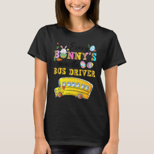 T-shirt Amusant Chaque Bunny's Favorite Bus Driver Happy E