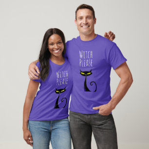 T-shirt amusant chat sorcière Halloween S'il vous plaît