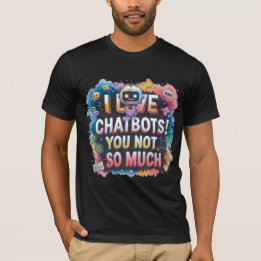 T-shirt Amusant Chatbot Mèmes Compagnon I Love Chatbots