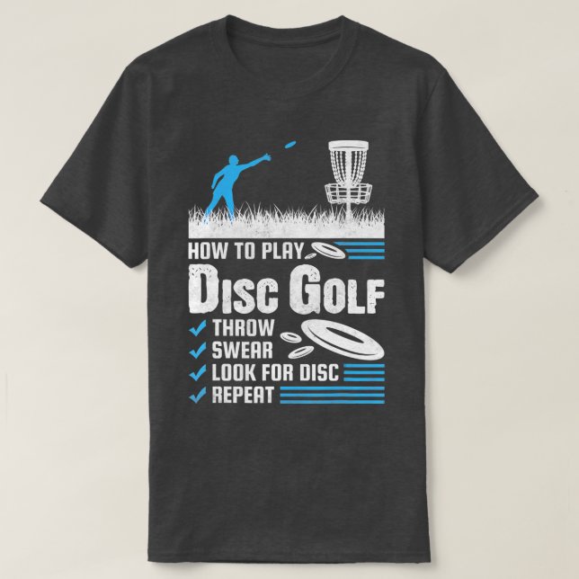 T-shirt Amusant Comment Jouer À Disk Golf (Design devant)