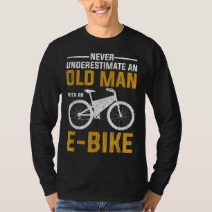 T-shirt Amusant Conception De Vélo Électrique Vieux Homme 