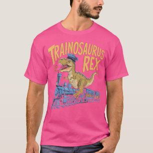 T-shirt Amusant Conducteur T-Rex Monter Un Train Tranosaur