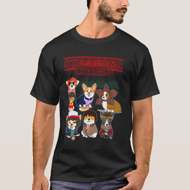 T-shirt Amusant Corgis étranger choses (Devant)