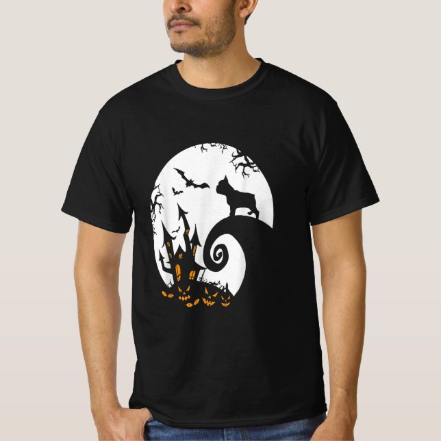 T-shirt Amusant Costume D'Halloween De Chien À Feu Et De L (Devant)