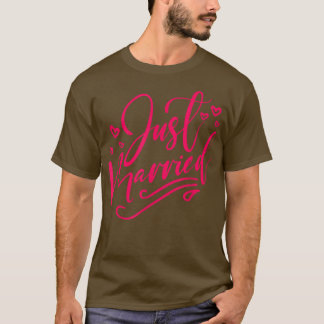 T-shirt Amusant Couples lune de miel juste marié marié Gro