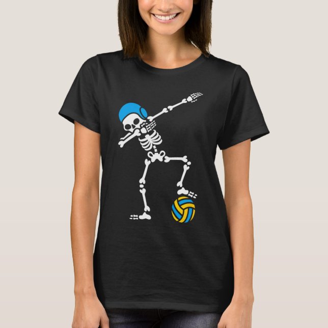 T-shirt Amusant Dab squelette Dabbing Water polo Halloween (Devant)