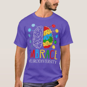 T-shirt Amusant Embrasser Neurodiversité Cerveau TDAH Auti