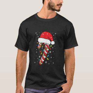 T-shirt Amusant équipe de Sucre de canne Père Noël feux de