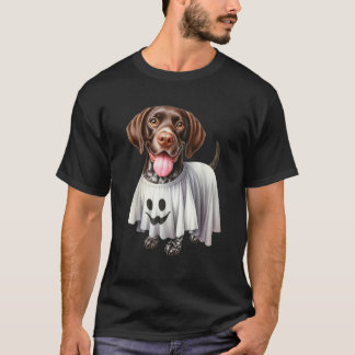 T-shirt Amusant Fantôme Amateur de Chien Pointer Allemand 