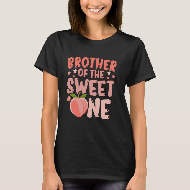T-shirt Amusant Frère De Doux Un Mignonne Peach First Bi (Devant)