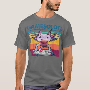 T-shirt Amusant Gamesolotl Gamer Aolotl Poissons Jouer Vid