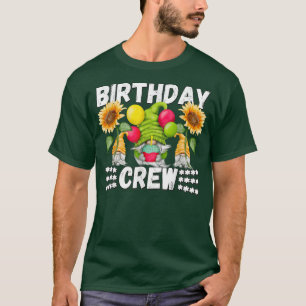 T-shirt Amusant Gnome Anniversaire Crew Tournesol Jaune Bi