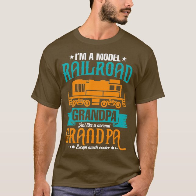 T-shirt Amusant Grand-Père Modèle train de chemin de fer s (Devant)