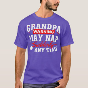T-shirt Amusant Grand-Père Napping Grand-père Avertissemen