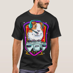T-shirt Amusant Guinée Pig Jeu Gamer Hamster Furry Pomme d