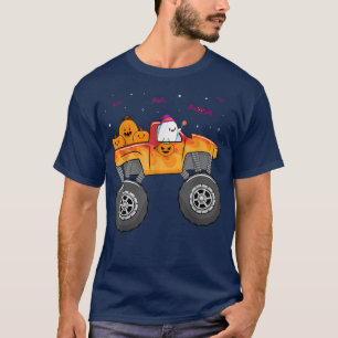 T-shirt Amusant Halloween Ghost Monster Truck Cute Bats Po