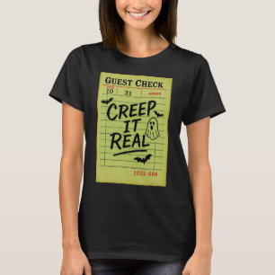 T-shirt Amusant Halloween Guest Check Creep It Real Restua