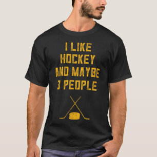 T-shirt Amusant Hockey Pour Les Hommes J'Aime Hockey Et Pe