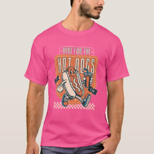 T-shirt Amusant Hot Dog Caractère Design.