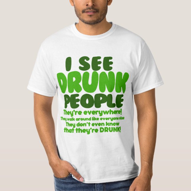 T-shirt Amusant Humour de la fête de la bière verte (Devant)