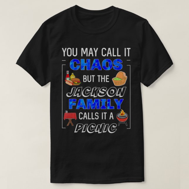 T-shirt Amusant Jackson Famille Pique-nique de la fête de  (Design devant)