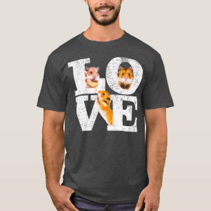 T-shirt Amusant J'Aime Hamsters Cadeau Cute Hamster Animal