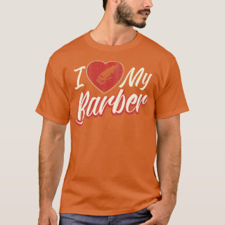 T-shirt Amusant J'Aime Mon Barbier Barbier Barbier Haircu