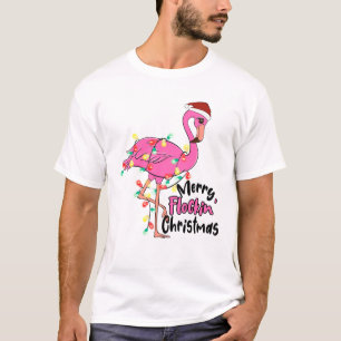 T-shirt Amusant Joyeux Flamant rose de Noël Flockin
