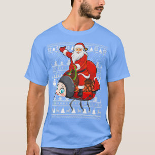 T-shirt Amusant Ladybug Lover Père Noël Riding Ladybug Ugl