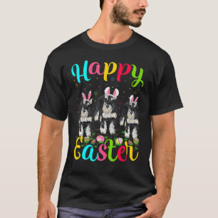 T-shirt Amusant lapin de lapin de Pâques Schnauzer Chien H