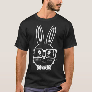 T-shirt Amusant Lapin Hipster Easter Rabbit Oeufs Nerd
