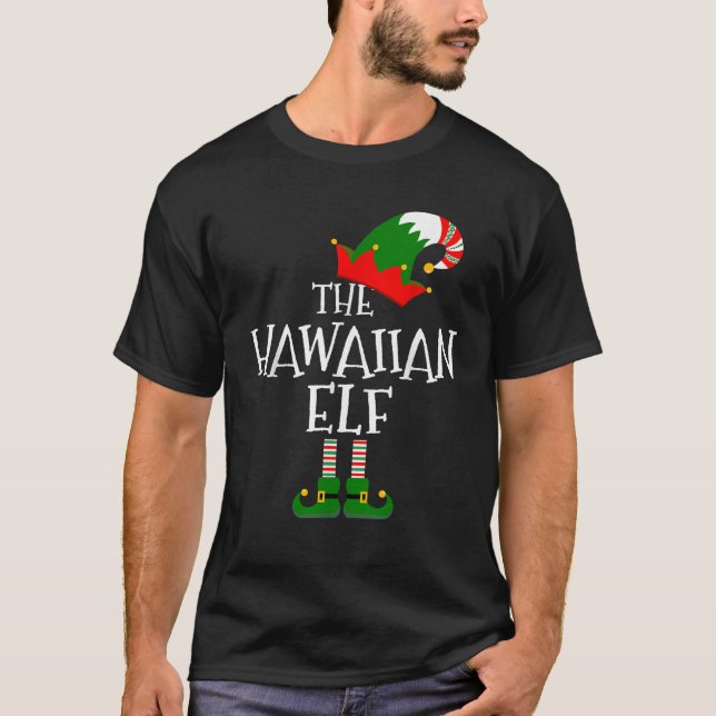 T-shirt Amusant L'Elfe Hawaiian Matching Famille Groupe Ca (Devant)