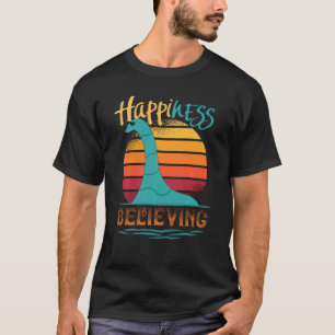 T-shirt Amusant Loch Ness Happiness Croit Pun Retro S