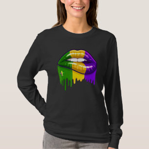 T-shirt Amusant Mardi Gras Lèvres Costume Queen Carnival P