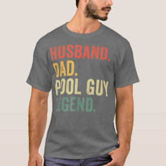 T-shirt Amusant Mari papa Pool Guy Legend Vintage