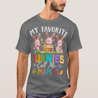T-shirt Amusant Mes lapins Favoris Appelez-Moi Famille Mam