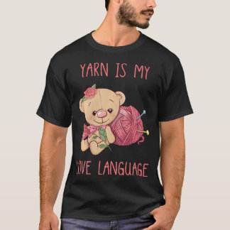 T-shirt Amusant Mignon Tricoteuse Le Fil Est Mon Langage D