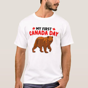 T-shirt Amusant Mon 1Er Jour D'Ours Avec Maple Leaf Canada