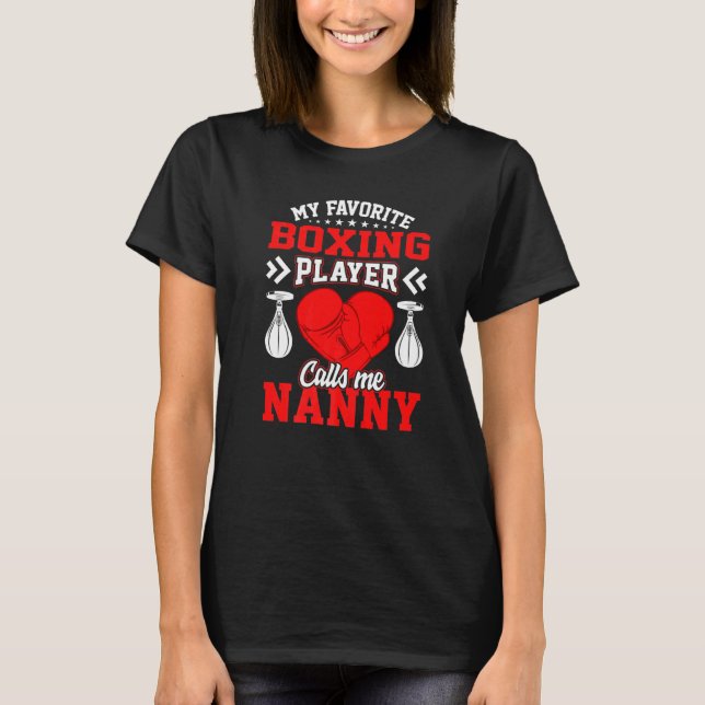 T-shirt Amusant Mon Joueur De Boxe Favorite M'Appelle Noun (Devant)