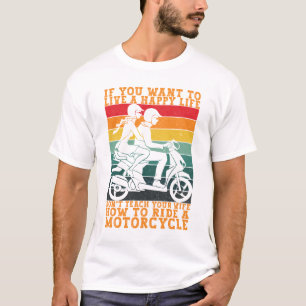 T-shirt Amusant Motorcycle Moker Rider Motorbike Mens