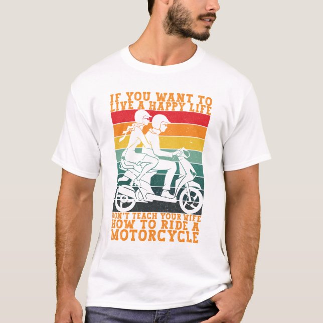 T-shirt Amusant Motorcycle Moker Rider Motorbike Mens (Devant)