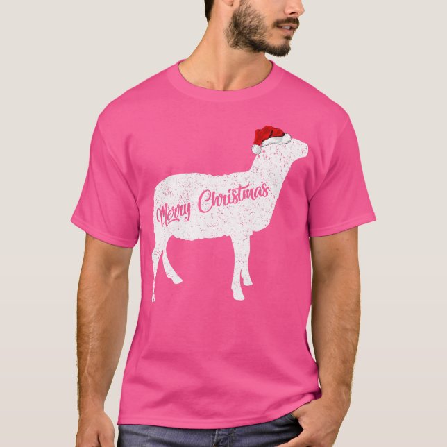 T-shirt Amusant mouton Amoureux des animaux Noël Chapeau N (Devant)