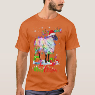 T-shirt Amusant Mouton Animal Joyeux Noël Fête Famille Ma