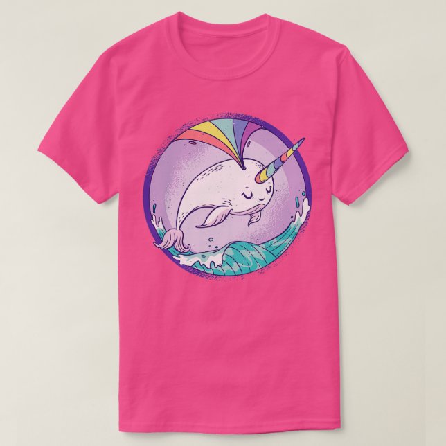 T-shirt Amusant NARWHAL Lover Cadeaux mignonette RAINBOW N (Design devant)
