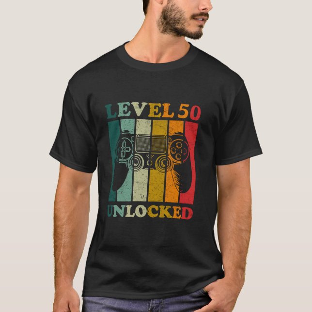 T-shirt Amusant niveau 50 Cadeaux déverrouillés Hommes Ann (Devant)