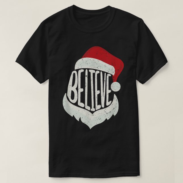 T-shirt Amusant Noël familial Croyez Père Noël Cute Xm (Design devant)