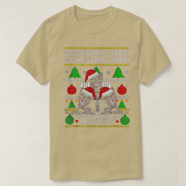 T-shirt Amusant O Arbre De Noël Vos Ornements Sont Histoir (Design devant)