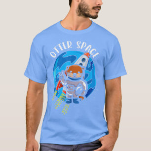 T-shirt Amusant Otter Space Astronaut Planètes Space Rocke