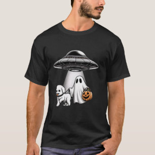 T-shirt Amusant OVNI Fantôme Marcher Chien Halloween prome